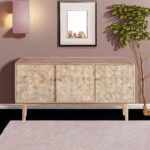 Artekko Attari Μασίφ Ξύλινος Μπουφές σε Λευκή Πατίνα (180x45x80)cm