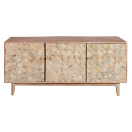 Artekko Attari Μασίφ Ξύλινος Μπουφές σε Λευκή Πατίνα (180x45x80)cm