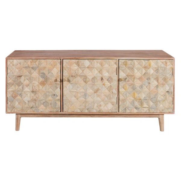 Artekko Attari Μασίφ Ξύλινος Μπουφές σε Λευκή Πατίνα (180x45x80)cm