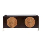 Artekko Attari Μασίφ Ξύλινος Μπουφές σε Φυσική Απόχρωση με Μαύρο (180x45x80)cm