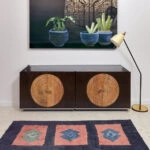 Artekko Attari Μασίφ Ξύλινος Μπουφές σε Φυσική Απόχρωση με Μαύρο (180x45x80)cm