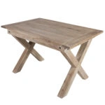 Artekko Attari Ξύλινο Τραπέζι με 2 Προεκτάσεις σε Λευκή Πατίνα (120/200x80x75)cm