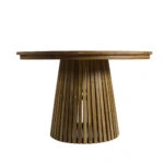 Artekko Munggur Remi Ξύλινο Στρογγυλό Τραπέζι Ροτόντα σε Φυσική Απόχρωση (120x120x75)cm