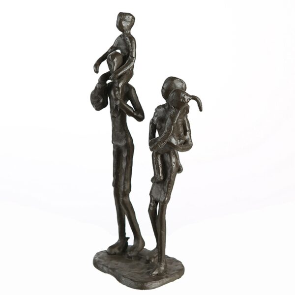 Γλυπτό "Family" Family Motif Σίδερο Brown PU 10x6x22cm
