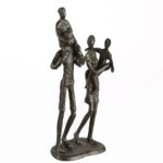 Γλυπτό "Family" Family Motif Σίδερο Brown PU 10x6x22cm