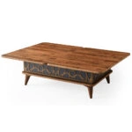 Ada Τραπέζι Σαλονιού Επεκτεινόμενο σε Τραπεζαρία MDF/Μέταλλο Καφέ/Γκρι (90x60x38)cm (120x90x70)cm