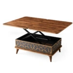 Ada Τραπέζι Σαλονιού Επεκτεινόμενο σε Τραπεζαρία MDF/Μέταλλο Καφέ/Γκρι (90x60x38)cm (120x90x70)cm