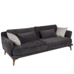 Artekko Ropera Γκρι Τριθέσιος Καναπές με Μπουκλέ Ύφασμα (210x90x70)cm