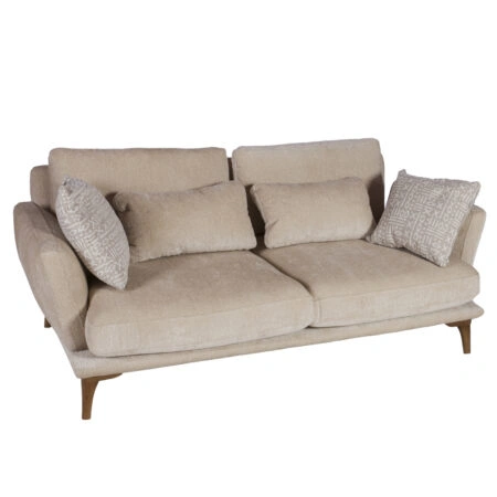 Artekko Ropera Μπεζ Διθέσιος Καναπές με Μπουκλέ Ύφασμα (190x90x70)cm