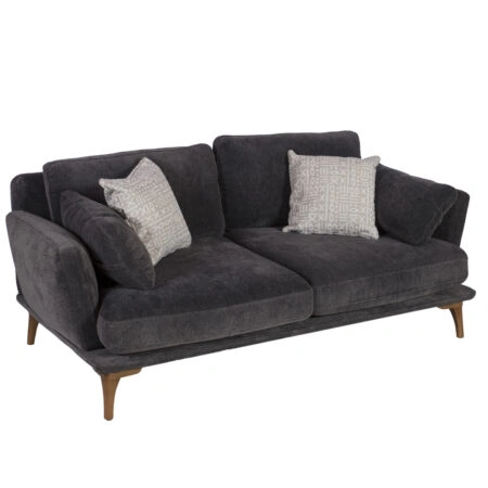 Artekko Ropera Γκρι Διθέσιος Καναπές με Μπουκλέ Ύφασμα (190x90x70)cm