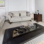 Artekko Ropera Εκρού Διθέσιος Καναπές με Μπουκλέ Ύφασμα (190x90x70)cm