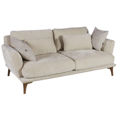 Artekko Ropera Μπεζ Διθέσιος Καναπές με Μπουκλέ Ύφασμα (190x90x70)cm