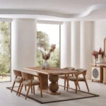 Artekko Acelya Ξύλινη Καρέκλα με Μπεζ Ύφασμα (58x50x77)cm