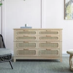 Artekko Cons Μπουφές MDF Ψάθα Φυσική Απόχρωση (133x46x89)cm