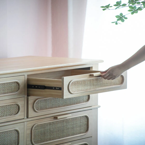 Artekko Cons Μπουφές MDF Ψάθα Φυσική Απόχρωση (133x46x89)cm