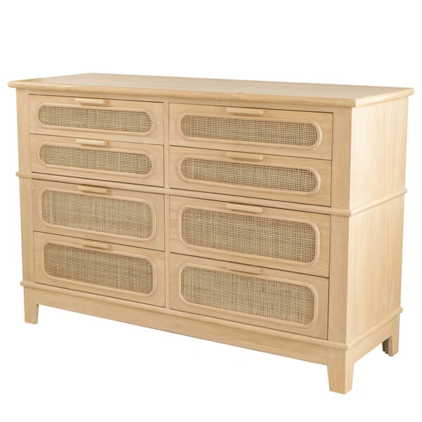 Artekko Cons Μπουφές MDF Ψάθα Φυσική Απόχρωση (133x46x89)cm