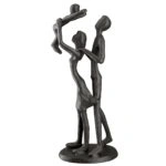 Γλυπτό "Familiengluck" Σίδερο Brown PU 9x5.5x20cm