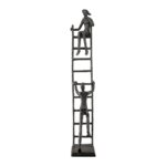 Γλυπτική Σκάλα Μεταλλική Σκούρο Καφέ 17X6X34Cm 17X6X34Cm