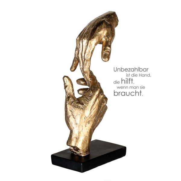 Γλυπτό Hands "Two Hands" Πολυρεζίνη Χρυσό PU 13.5x8x29cm