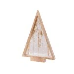 Stand Relief (Led) Χριστουγεννιάτικο Δέντρο Dried Λουλούδι Motif Ξύλο Ecru PU 40x5x58cm