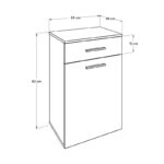 Ντουλάπι - Καλάθι απλύτων Diamond Megapap χρώμα λευκό gloss 52x38x83εκ.