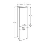 Ντουλάπι με καλάθι απλύτων Diamond Megapap χρώμα λευκό gloss 52x38x187εκ.