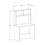 Γραφείο εργασίας Trendline Megapap χρώμα λευκό 90x52x148εκ.