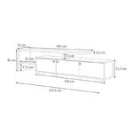 Έπιπλο τηλεόρασης Amadeo Megapap χρώμα λευκό - φυσικό οξιάς 197,5x35x46cm.