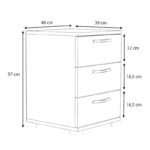 Κομοδίνο Roco Megapap χρώμα φυσικό οξιάς 40x39x57εκ.