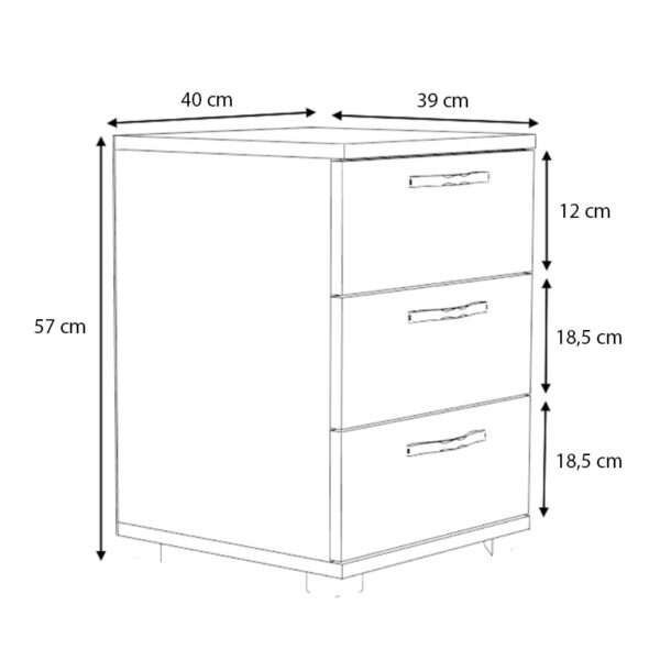 Κομοδίνο Roco Megapap χρώμα φυσικό οξιάς 40x39x57εκ.