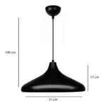 Φωτιστικό οροφής Lela Megapap E27 μεταλλικό μονόφωτο χρώμα μαύρο Ø31x100εκ.