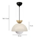 Φωτιστικό οροφής Marilia Megapap E27 μεταλλικό μονόφωτο χρώμα λευκό Ø25x115εκ.