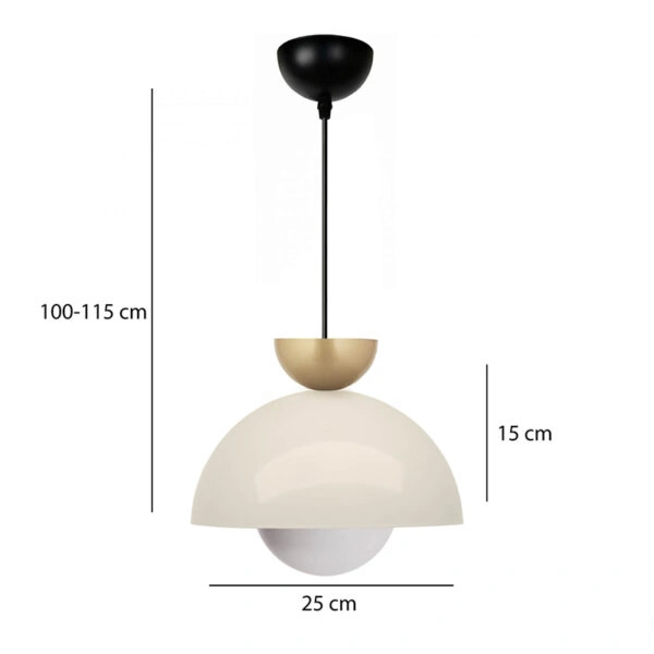 Φωτιστικό οροφής Marilia Megapap E27 μεταλλικό μονόφωτο χρώμα λευκό Ø25x115εκ.