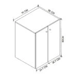 Έπιπλο πλυντηρίου Gray Megapap χρώμα ανθρακί 70x66x90εκ.