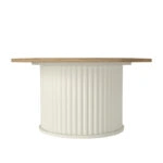 Τραπεζάκι σαλονιού Bohema Megapap χρώμα ivory - sepet oak Ø85x43,2εκ.