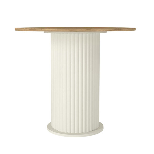 Τραπέζι Bohema Megapap χρώμα ivory - sepet oak Ø90x77,7εκ.