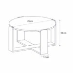 Τραπεζάκι σαλονιού Rebel Megapap χρώμα rota oak - sandstone Ø70x38εκ.