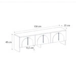 Έπιπλο τηλεόρασης Rebel Megapap χρώμα rota oak - sandstone 150x35x45εκ.