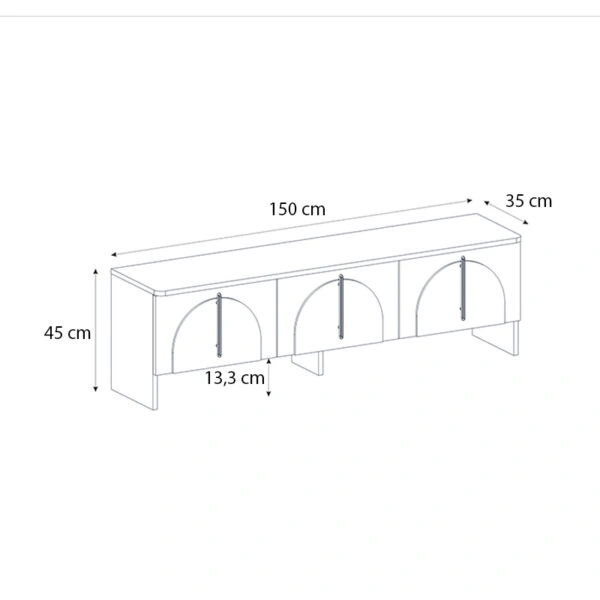 Έπιπλο τηλεόρασης Rebel Megapap χρώμα rota oak - sandstone 150x35x45εκ.
