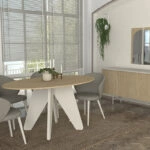 Τραπέζι Rebel Megapap χρώμα rota oak - sandstone 150x90x75εκ.