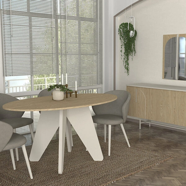 Τραπέζι Rebel Megapap χρώμα rota oak - sandstone 150x90x75εκ.