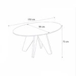 Τραπέζι Rebel Megapap χρώμα rota oak - sandstone 150x90x75εκ.