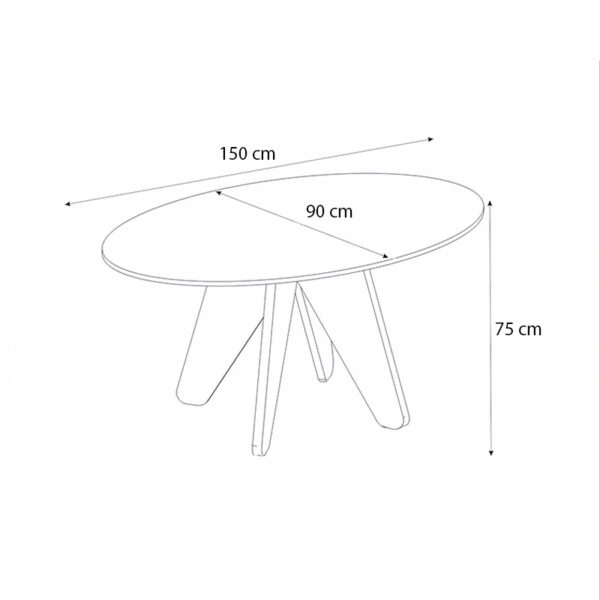 Τραπέζι Rebel Megapap χρώμα rota oak - sandstone 150x90x75εκ.