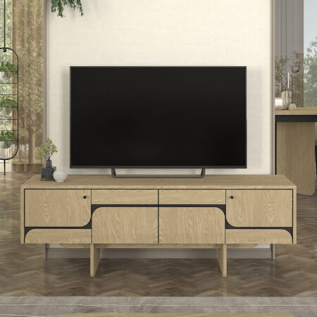 Έπιπλο τηλεόρασης Lava Megapap χρώμα rota oak - ανθρακί 150x35x51