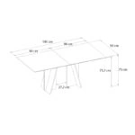 Τραπέζι Sevilla Megapap χρώμα sandstone - travertine 180x90x75εκ.