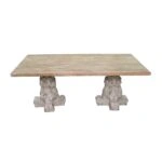 Artekko Alcott Τραπέζι από Μαγνήσιο Ξύλο Ελάτης Λευκή Πατίνα Φυσική Απόχρωση