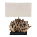 ΕΠΙΤΡΑΠΕΖΙΟ ΟΡΘΟΓΩΝΙΟ ΦΩΤΙΣΤΙΚΟ TWIGGY HM4424 DRIFTWOOD & ΛΕΥΚΟ ΚΑΠΕΛΟ 35x14x50Υεκ.