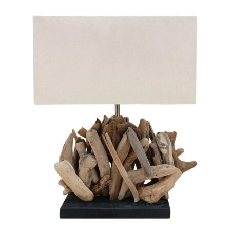 ΕΠΙΤΡΑΠΕΖΙΟ ΟΡΘΟΓΩΝΙΟ ΦΩΤΙΣΤΙΚΟ TWIGGY HM4424 DRIFTWOOD & ΛΕΥΚΟ ΚΑΠΕΛΟ 35x14x50Υεκ.