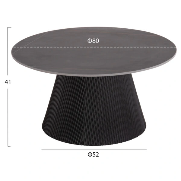 ΣΕΤ 2ΤΜΧ ΤΡΑΠΕΖΙΑ ΣΑΛΟΝΙΟΥ DUNCAN HM21081 MDF ΚΑΙ ΚΕΡΑΜΙΚΟ TOP Φ80εκ & Φ45εκ