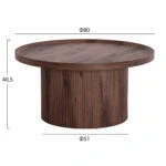 ΣΕΤ 2ΤΜΧ ΤΡΑΠΕΖΙΑ ΣΑΛΟΝΙΟΥ MARGON HM21084 MDF ΣΚΟΥΡΟ ΚΑΦΕ Φ80εκ & Φ45εκ